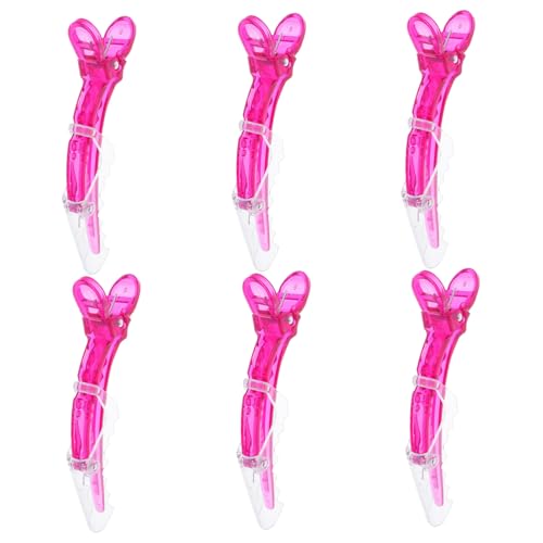 EXQUIMEUBLE 6 Stück Teiliges Alligator Haarclips für Salon und Damen Langlebige Krokodilklemmen ohne Haarschaden Einfaches Öffnen Vielseitig für Dickes Haar und Styling Farben Zufällige Farbe von EXQUIMEUBLE