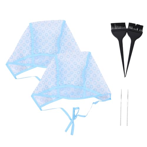 EXQUIMEUBLE 6 Stück Teiliges Haar Highlighting mit Einweg Strähnenhaube Pinseln und Haken PE Material Sicher und Anpassbar Geeignet für Profi und Heimgebrauch zum Präzisen Haare Färben und von EXQUIMEUBLE