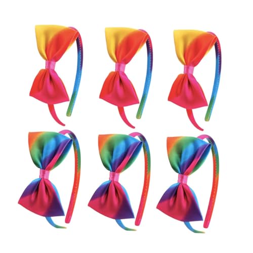 EXQUIMEUBLE 6 Stück Teiliges Regenbogen Haarreifen für Verstellbare Schleifen Haarbänder Dekorativer Haarschmuck für Mädchen Bequemes Langlebiges Material für Geburtstage und Fotoshootings von EXQUIMEUBLE