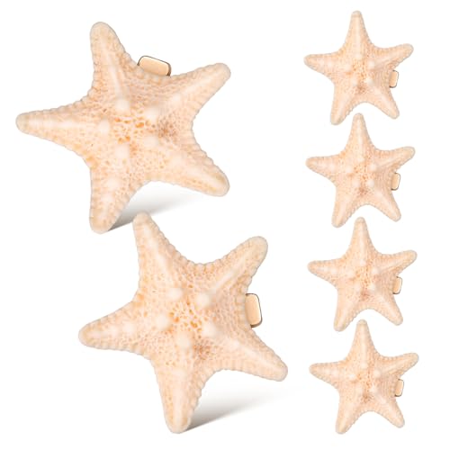 EXQUIMEUBLE 6stücke Seestern-haarspange Meerjungfrau-haar-accessoires Damen-haar-clips Strand- -mottoparty Haarschmuck Aus Harz Haarspangen Mit Krokodilklemme Haardekor Für Sommerpartys von EXQUIMEUBLE