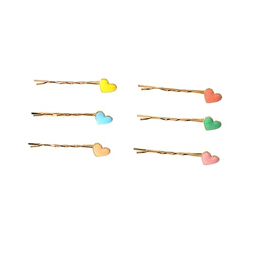 EXQUIMEUBLE 6 Stück Herz Haarnadeln Dekorative Haarschmuck für Mädchen Legierte Haarspangen für Partys Seitliche Haarspangen Stilvolle Haarnadel von EXQUIMEUBLE