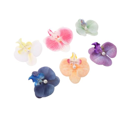 EXQUIMEUBLE 6stücke Teiliges Künstlicher Phalaenopsis-haarspangen Mit Perlen Bunte Orchideen-haarclips Für Strand Und Hochzeitsaccessoires Tropische Blumen Für Damen-haarschmuck von EXQUIMEUBLE