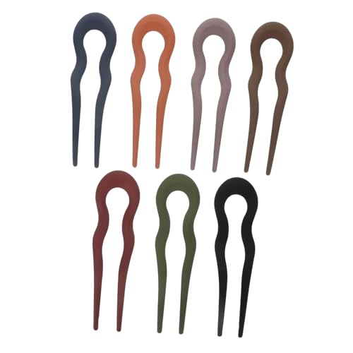 EXQUIMEUBLE 7 Stück Teiliges U förmige Haarnadeln French Hair Forks Rutschfest Vielseitig Einsetzbar Farblich Abgestimmt für Damen und Mädchen Schnelles Styling von EXQUIMEUBLE
