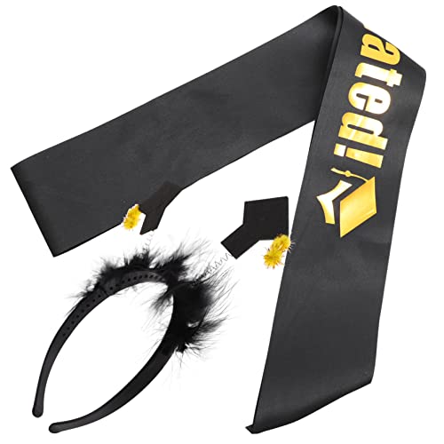 EXQUIMEUBLE Abschluss Hut Stirnband Mit Schärpe Für Graduation Party Cosplay Verkleidung Zubehör Für Absolventenfeier von EXQUIMEUBLE