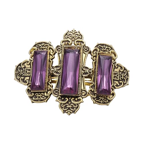 EXQUIMEUBLE Antiqued Haarklammer mit Strasssteinen Haarspange für Damen Langlebige Legierung Glitzernde Ponytail Haarclip in Gold und Haarschmuck Zubehör für Alltag und Party von EXQUIMEUBLE