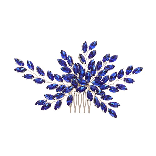 EXQUIMEUBLE Braut Haarkamm Hochzeitskopfschmuck mit Blaudiamant und Eleganter Kopfschmuck für Mädchen Bequemes Leichtes Design für Hochzeit und Fotoshootings von EXQUIMEUBLE