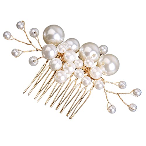 EXQUIMEUBLE Braut Haarkamm Mit Perlen Eleganter Und Modischer Haaraccessoire Für Frauen Und Mädchen Hochzeitszubehör Für Einen Festlichen Look Handgefertigter Seitenkamm Mit Einzigartigem von EXQUIMEUBLE
