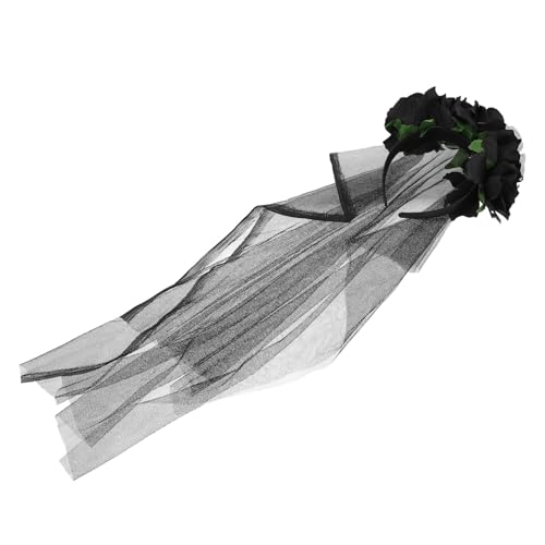 EXQUIMEUBLE Cosplay Zubehör Für Partys Und Halloween Mit Kopfschmuck Aus Netzspinne Schickem Schleier Und Langem Blumenhaar Stirnband von EXQUIMEUBLE