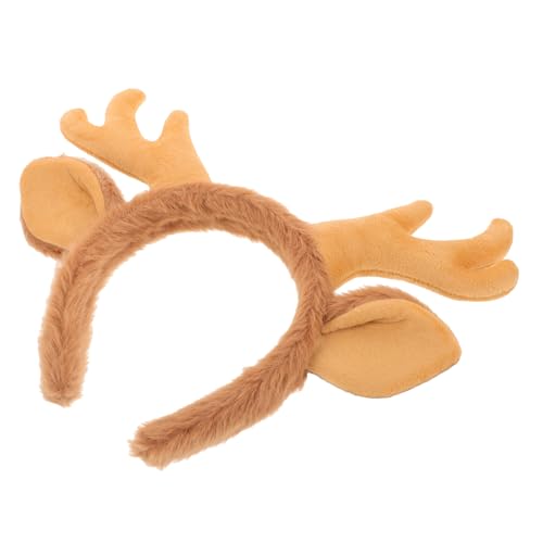 EXQUIMEUBLE Rentier Geweih Stirnband Mit Süßen Ohren Für Weihnachten Festliche Feiern Und Cosplay-events Aus Weichem Khaki Für Damen Und Bequem Und Wiederverwendbar von EXQUIMEUBLE