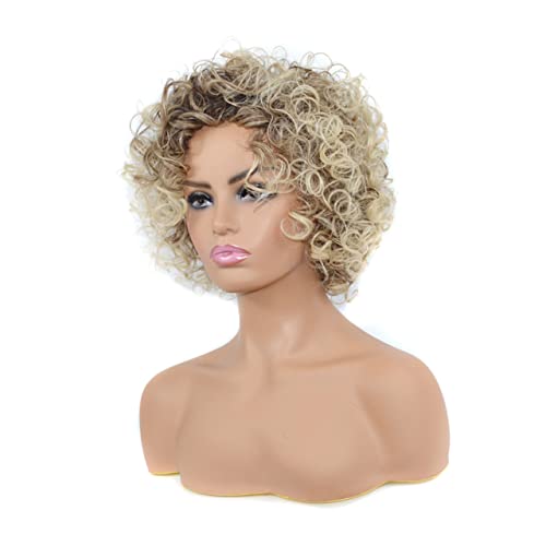 EXQUIMEUBLE Flauschiger Curly Perücken -Headset gefälscht Perücke mit lockig Du teilst Perücke Echthaarperücke Haarperücke mit Knall modische Perückenabdeckung Frauen Afro Perücke Golden EXQUIMEUBLE Flauschiger Curly Perücken -Headset gefälscht Perücke mit lockig Du teilst Perücke Echthaarperücke Haarperücke mit Knall modische Perückenabdeckung Frauen Afro Perücke Golden von EXQUIMEUBLE
