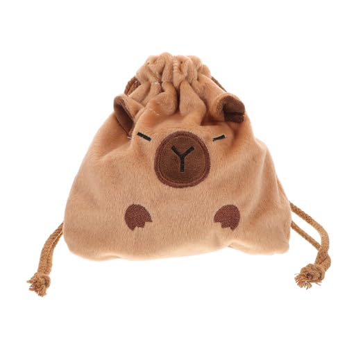 EXQUIMEUBLE Flauschige Tier-Kosmetiktasche Mit Kordelzug Plüsch Make-up-Organizer Für Reisen Aufbewahrungstasche Für Kosmetika von EXQUIMEUBLE