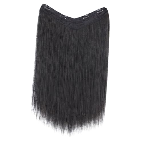 EXQUIMEUBLE Förmige Haarverlängerung Lang Natürliche Synthetische Glatte Haar extensions für Frauen Einfach zu Befestigen Natürlicher Look Vielseitig für Alltag und Besondere Anlässe von EXQUIMEUBLE