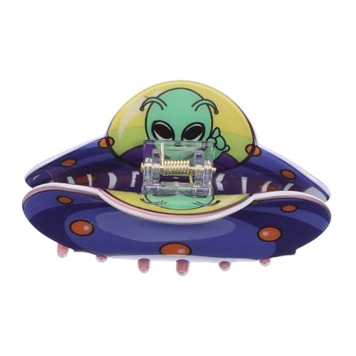 EXQUIMEUBLE Funky Haarspangen für Damen Lustige Raumschiff Haarklammern Rutschfester Ponytail Halter für Dickes Dünnes Lockiges und Glattes Haar Lebhaften Farben von EXQUIMEUBLE