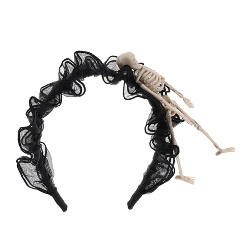 EXQUIMEUBLE Gothic Skeleton Lace Haarband Für Damen Vintage Lolita Maid Kopfschmuck Bequeme Und Stilvolle Haaraccessoire Für Partys Und Besondere Anlässe von EXQUIMEUBLE