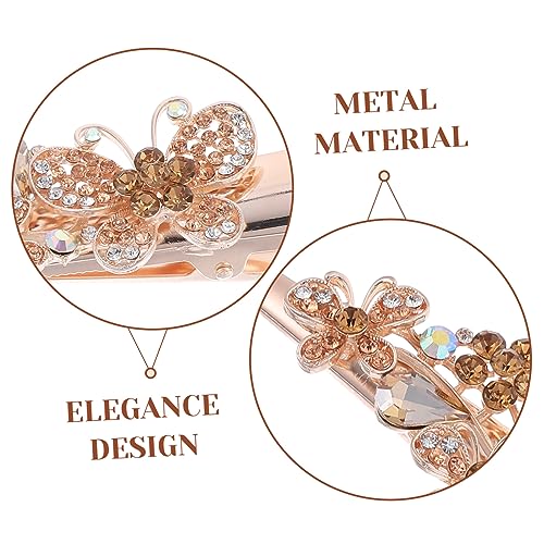 EXQUIMEUBLE Große Haarklammer Damen Schmetterlings Haarschmuck mit Strass Bling Haarspange für Dickes Haar Modisches Haar Accessoire für Hochzeit Party Alltag und Besondere Anlässe von EXQUIMEUBLE