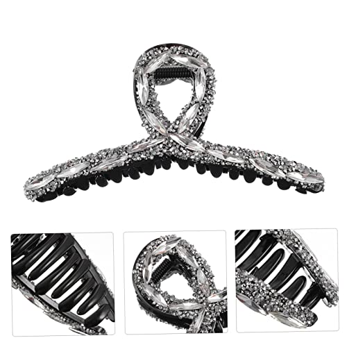 EXQUIMEUBLE Haarklammer mit Strasssteinen Robuster Haarklaue Clip für Damen Rutschfestes Design für Langes und Dickes Haar zum Fixieren Beim Waschen Schminken und Kochen von EXQUIMEUBLE