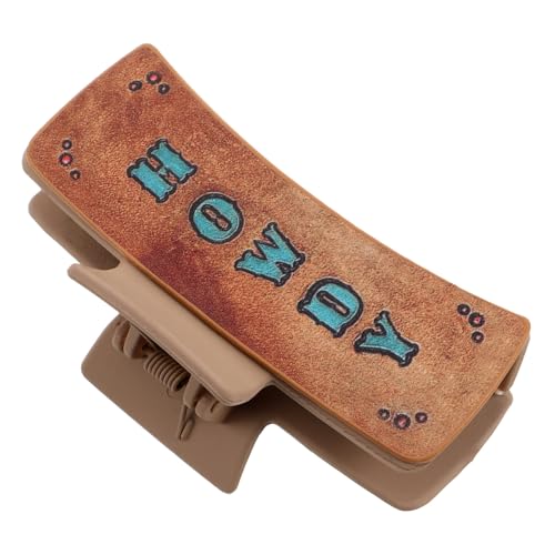 EXQUIMEUBLE Vintage Western Haarklammer Aus Kunstleder Mit Einzigartigem Design Große Haarspange Für Frauen Für Boho Cowgirl-styles Vielseitig Einsetzbar Für Verschiedene Frisuren von EXQUIMEUBLE