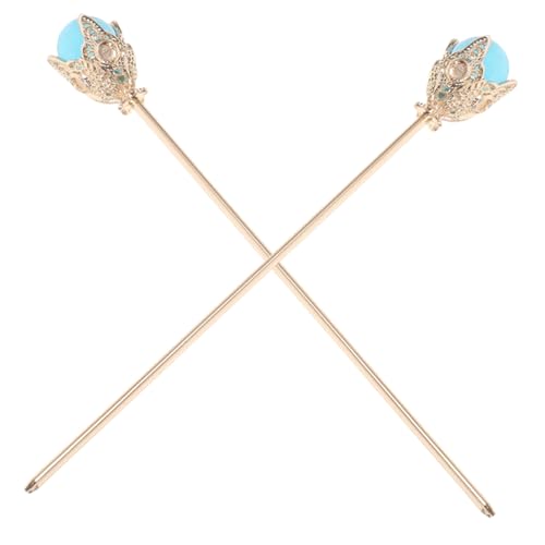 EXQUIMEUBLE Haarnadel haarspange Haare verhauen Haare ziehen Verzierter Haarschmuck Damen Haarschmuck Haarstäbchen aus Metall chinesische Haarstäbchen Haarstab-Accessoire Zinklegierung Blue von EXQUIMEUBLE