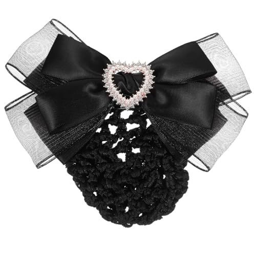 EXQUIMEUBLE Haarnetz Dutt Haarnetz mit Schleife Haarklammer für Damen Berufsgebrauch Hotel Krankenschwester Ballett Haarschmuck Schwarz Leicht Langlebig von EXQUIMEUBLE