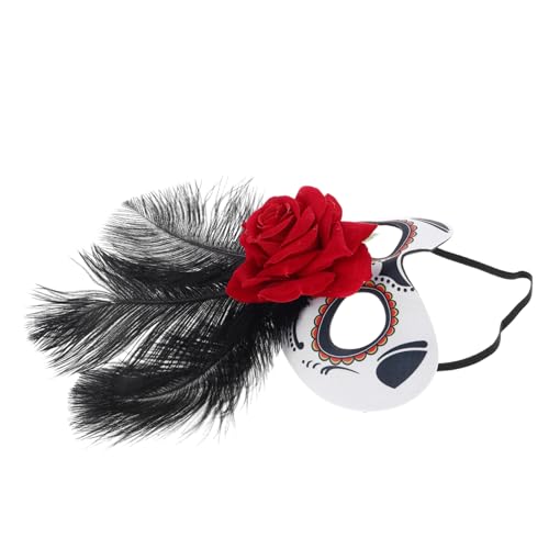 EXQUIMEUBLE Maske Für Halloween Und Maskerade Elegante Halbmaske Mit Rosendekor Bequem Und Leicht Für Kostümpartys Und Feiern Vielseitiges Partyzubehör von EXQUIMEUBLE