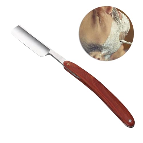 EXQUIMEUBLE Handrasierer Herren Edelstahl Rasiermesser Handgefertigt Naturholzgriff Sicherer Nassrasierer Bart Rasur Kurzhaar Feinhaar Pflege Reise und Salon Geeignet von EXQUIMEUBLE