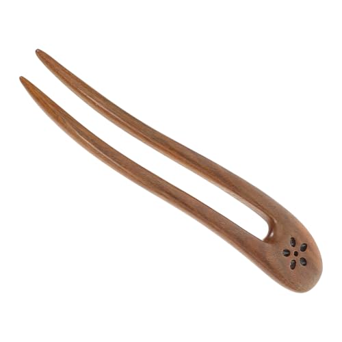 EXQUIMEUBLE Holz Haarnadel U-form Vintage Handgefertigt Blumen-haarstäbchen Haarstyling Traditionelle Chinesische Haarschmuck Für Frauen Hanfu von EXQUIMEUBLE