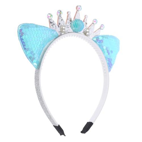 EXQUIMEUBLE Katzenohren Stirnband Für Mädchen Glitzerndes Pailletten Haarband Verstellbar Geeignet Für Cosplay Und Partys Komfortables Design Für Tägliches Tragen Für Geburtstagsfeiern von EXQUIMEUBLE