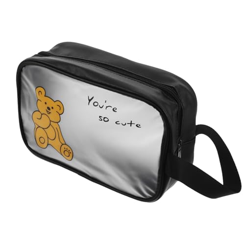 EXQUIMEUBLE Klarer Toilettenbeutel für Reisen Multifunktionale Kosmetiktasche und Strandtasche Kleine Schwarze Handtasche mit Viel Stauraum und Elegant für Damen von EXQUIMEUBLE