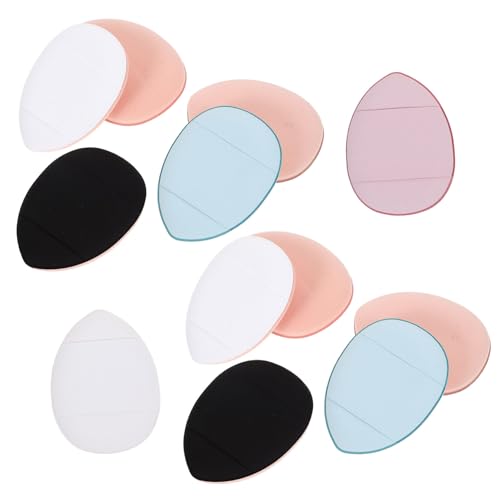 EXQUIMEUBLE Kleine Make up Puderquaste 12 Stück Kleiner Finger Puder Für Foundation Kosmetik Make up Tools Für Frauen Und Mädchen Tropfenförmiger Applikator Für Lose Puder Nass/trocken von EXQUIMEUBLE