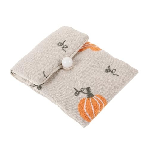 EXQUIMEUBLE Kleine Münztasche Für Damen Japanischer Stil Bestickte Baumwoll-leinen-juwelentasche Süßes Kawaii-wechselgeldbörsen-Design Für Reisen Und Kosmetikorganisation Beige von EXQUIMEUBLE