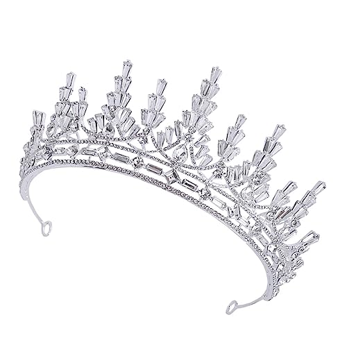 EXQUIMEUBLE Kristallkronen Haarschmuck für Frauen Braut Tiara Stirnband Funkelnde Strassverzierung Silberfarbene Hochzeitskrone Geeignet für Braut Hochzeit und Festliche Anlässe von EXQUIMEUBLE