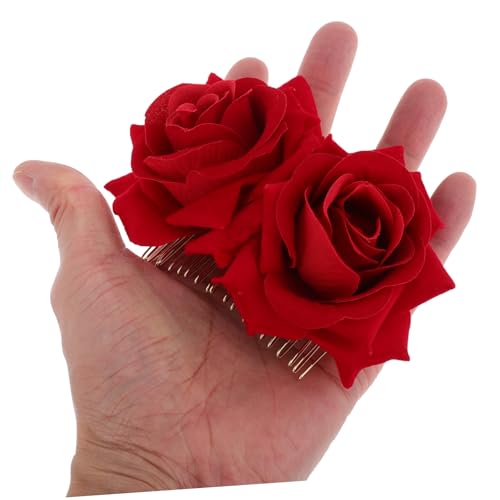 EXQUIMEUBLE Leichter Haarkamm mit Filigranen Blüten Dekorativer Brautschmuck für Hochzeitsfrisuren Seitlicher Haarkamm für Braut und Festtagslooks Handgefertigtes Accessoire für Damen von EXQUIMEUBLE