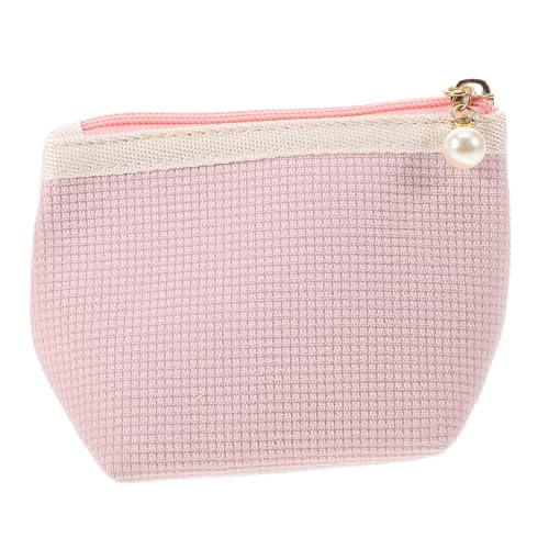 EXQUIMEUBLE Kleine Corduroy Kosmetiktasche Für Reisen Tragbare Make-up-Tasche Für Lippenstifte Rosa Reißverschluss Staubschutz Aufbewahrung Für Damen von EXQUIMEUBLE
