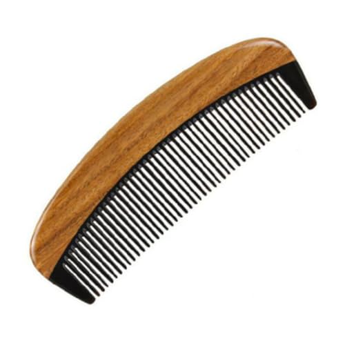 EXQUIMEUBLE Natürlicher Sandelholz hornkamm für Frauen Tragbarer Haarkamm mit Feiner Zahnstruktur Sanftes Entwirren und Styling Kleines Format für Unterwegs Gesundes Haarpflegeaccessoire von EXQUIMEUBLE