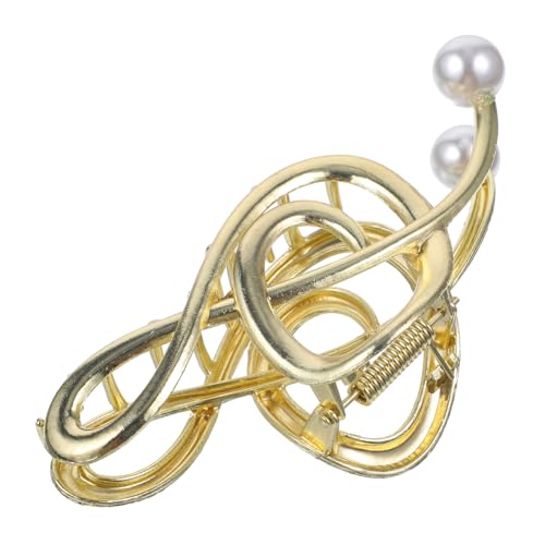 EXQUIMEUBLE Perlen Haarspange mit Musiknoten Design Metall Haarklammer für Damen Rutschfest Elegant Komfortabel für Festivals und Besondere Anlässe von EXQUIMEUBLE