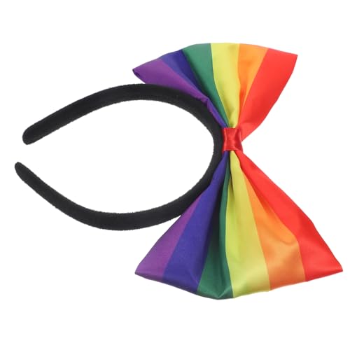 EXQUIMEUBLE Regenbogen-stirnband Mit Schleife Dehnbares Stirnband Für Erwachsene Für Frauen Und Männer Pride-haarband Aus Stoffmaterial von EXQUIMEUBLE