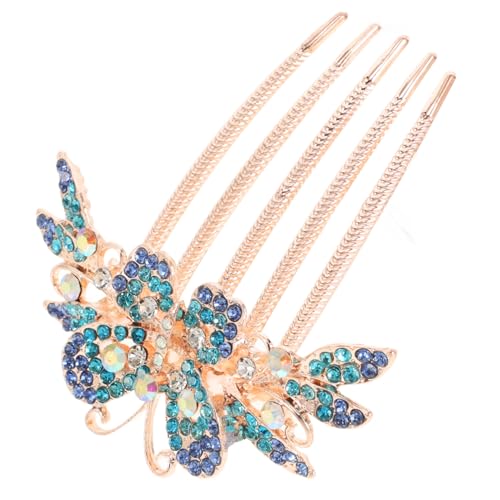 EXQUIMEUBLE Rhinestone Haarspange Mit Schmetterlingsdesign Und Funkelnden Kristallen Für Hochzeitsfrisuren Dekorative Haaraccessoires Für Frauen Und Mädchen Blau von EXQUIMEUBLE