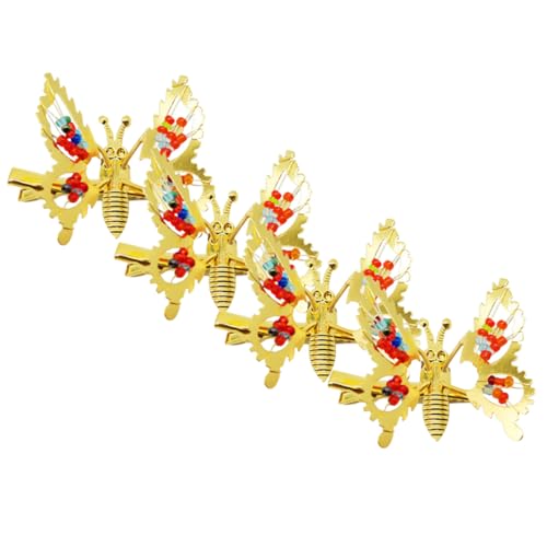 EXQUIMEUBLE Schmetterling Haarklammern Metall Frühlingseffekt Haarspangen mit Perlen Mädchen Haarschmuck für Attraktiven Look von EXQUIMEUBLE