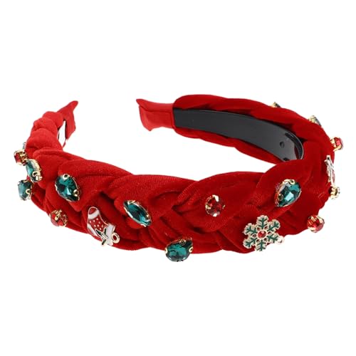 EXQUIMEUBLE Schneeflocken-stirnband Mit Kristallperlen Weihnachtsdekorationen Für Damen Strass-haarband Weihnachtskopfschmuck Glitzer-stirnband Für Festivals von EXQUIMEUBLE