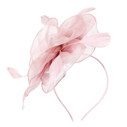 EXQUIMEUBLE Stirnband Für Frauen Mit Blumen-design Rosa Fascinator-hut Für Teepartys Hochzeiten Brautfeiern Und Bankette Kopfschmuck Aus Hochwertigem Stoff von EXQUIMEUBLE