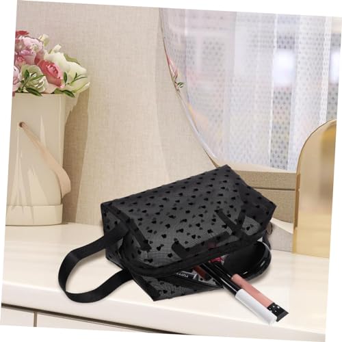 EXQUIMEUBLE Transparente Kosmetiktasche mit Netzstoff Handlicher Make Up Organizer mit Reißverschluss Vielseitige Schminktasche für Reisen und Alltag Langlebige Nylon Material Modisches von EXQUIMEUBLE