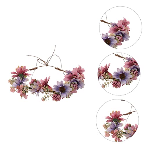 EXQUIMEUBLE Vintage Haarkranz mit Künstlichen Chrysanthemen Vielseitiger Blumen Kopfschmuck für Hochzeit Braut und Freizeit Headpiece für Damen und Mädchen von EXQUIMEUBLE