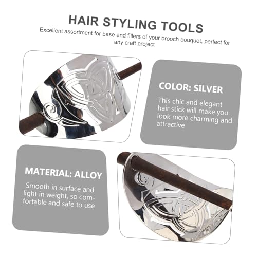 EXQUIMEUBLE Vintage Haarschmuck Haarstäbchen Damen Haarspange Haarnadel Haarschmuck Stick für Hochzeiten Halloween Alltag Stilvoller Haarbun Halter Chinesischer Haarstab Silber von EXQUIMEUBLE
