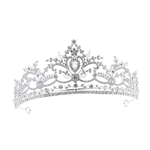 EXQUIMEUBLE Wedding Tiara mit Funkelnden Strasssteinen Langlebig und Bequem Brautkrone für Damen Einfach zu Tragen für Hochzeit Party und Festliche Anlässe von EXQUIMEUBLE