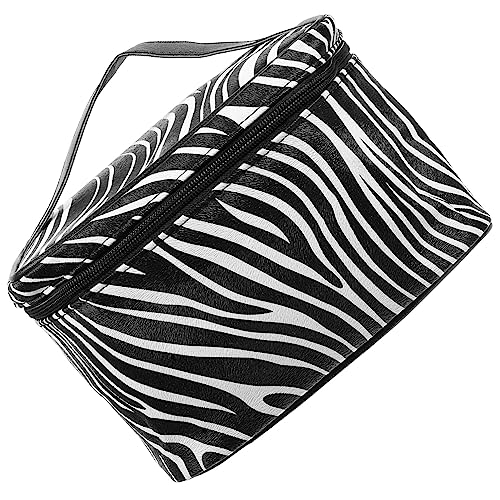 EXQUIMEUBLE Zebra Stylischer Kosmetik Organizer für Reisen und Zuhause Große Kapazität Kompakt und Leicht mit Robustem Reißverschluss für Make Up von EXQUIMEUBLE