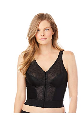 Exquisite Form Damen Vollständig vorne geschlossener Longline-Spitzen BH, Blickdicht, Schwarz, 95B von EXQUISITE FORM