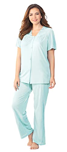 EXQUISITE FORM Damen Coloratura Nachtwäsche Kurzarm Pyjama Set Pyjamaset, Azure Mist, 46 von EXQUISITE FORM