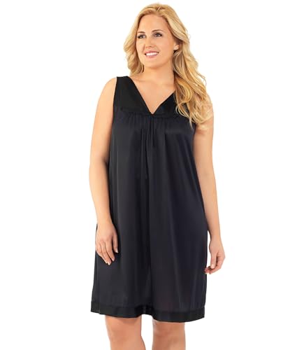 Exquisite Form Damen Coloratura Ärmelloses kurzes Kleid Nachthemd, schwarz-Midnight Black, Large von EXQUISITE FORM