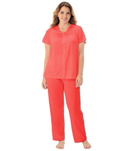 Exquisite Form Damen Plus Size Coloratura Nachtwäsche Kurzarm 90807 Pyjama Set, Passion, 2X von EXQUISITE FORM