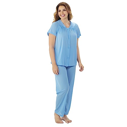 Exquisite Form Damen Coloratura 90107 Pyjama-Set, Kurzärmelig Pyjamaset, Purity Blue, XL von EXQUISITE FORM